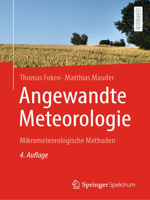 Title details for Angewandte Meteorologie by Thomas Foken - Available